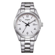 Vagary Timeless IB9-115-13 con cassa in acciaio da 39 mm e quadrante bianco.